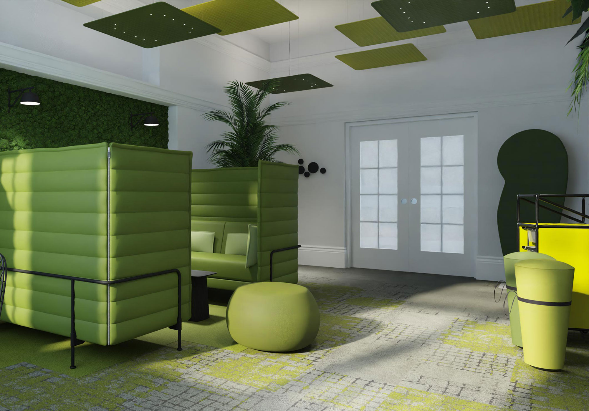 Neue Lounge und Musterbüro für planungsgruppe grün